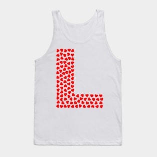 Letter L Heart Shape Initial Tank Top